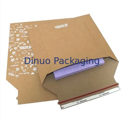Custom Eco Friendly Stay Flat Brown Rifiuto Cartone Busta Mailer Kraft Carta Busta Imballaggio