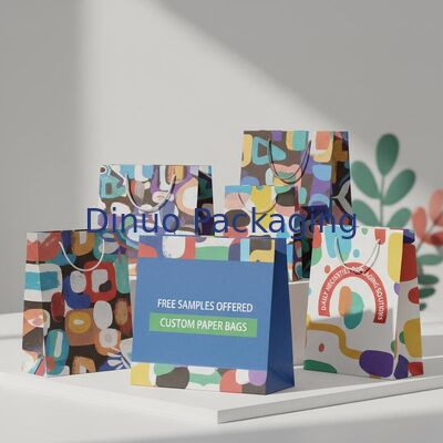 Esemplari gratuiti offerti Sacchetti di carta personalizzati con stampa in intaglio 19 colori Perfetto per le necessità quotidiane Soluzioni di imballaggio